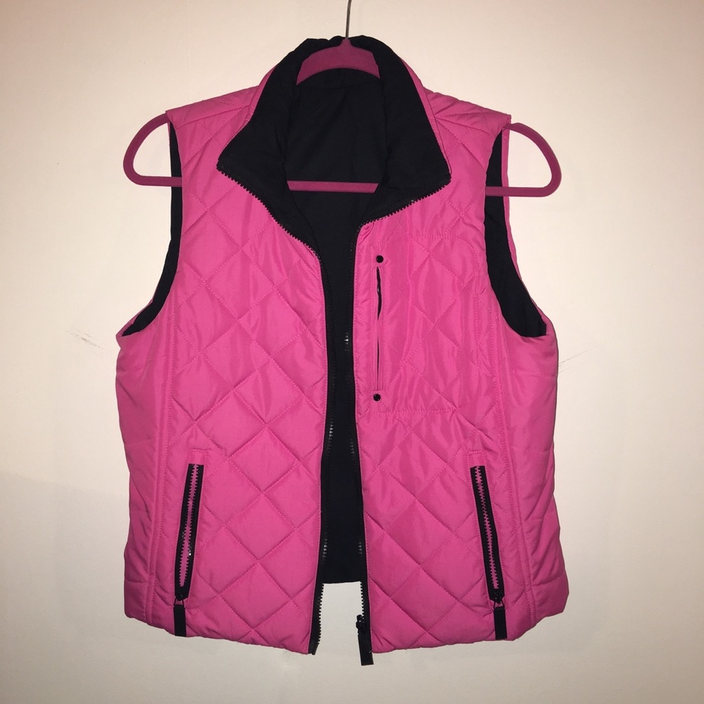 Ralph Lauren reversible pink and black vest.